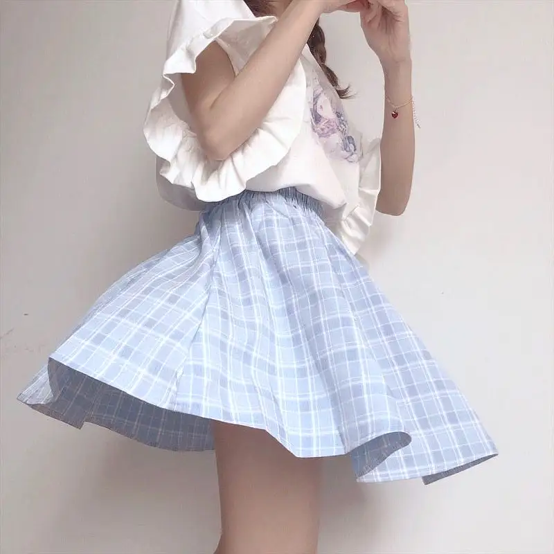 JAPANESE PREPPY STYLE PLAID SKIRT BY61050