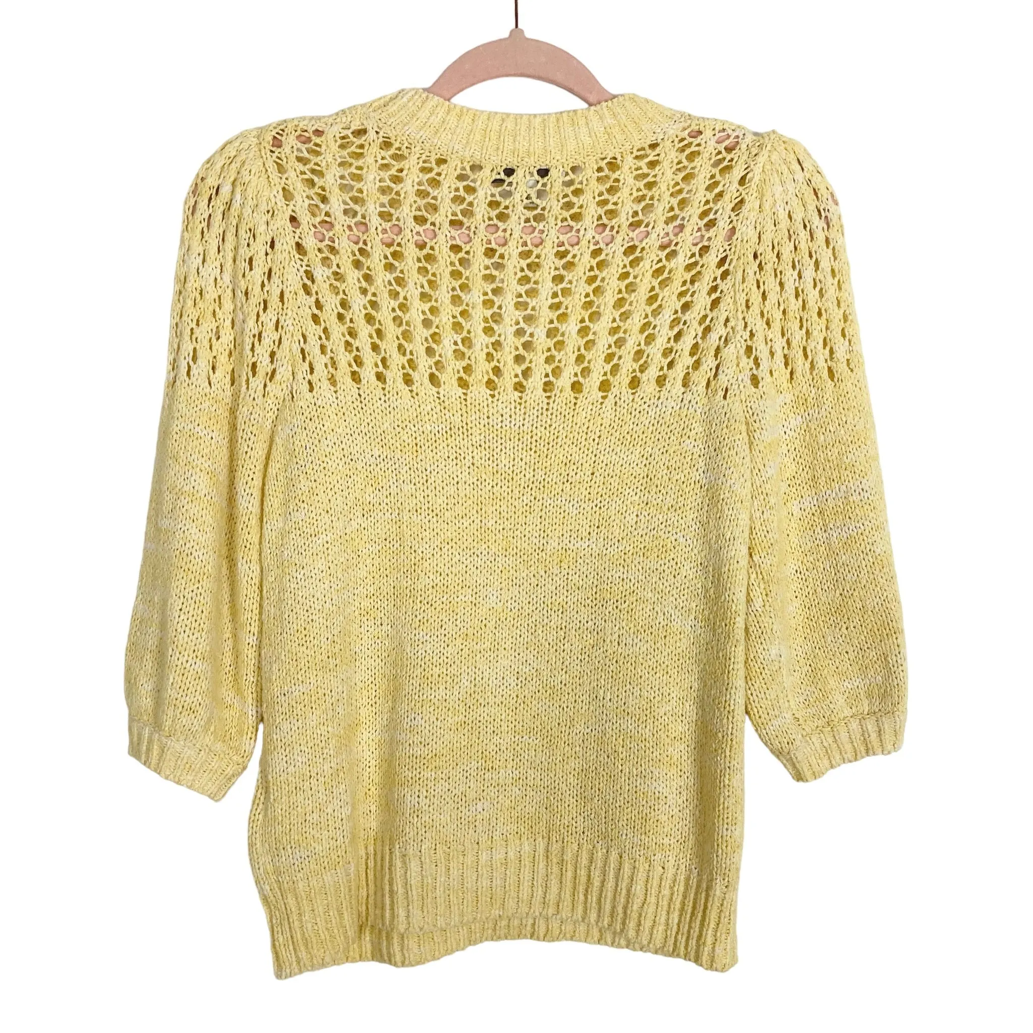 Joie Yellow Open Knit Sweater- Size XS