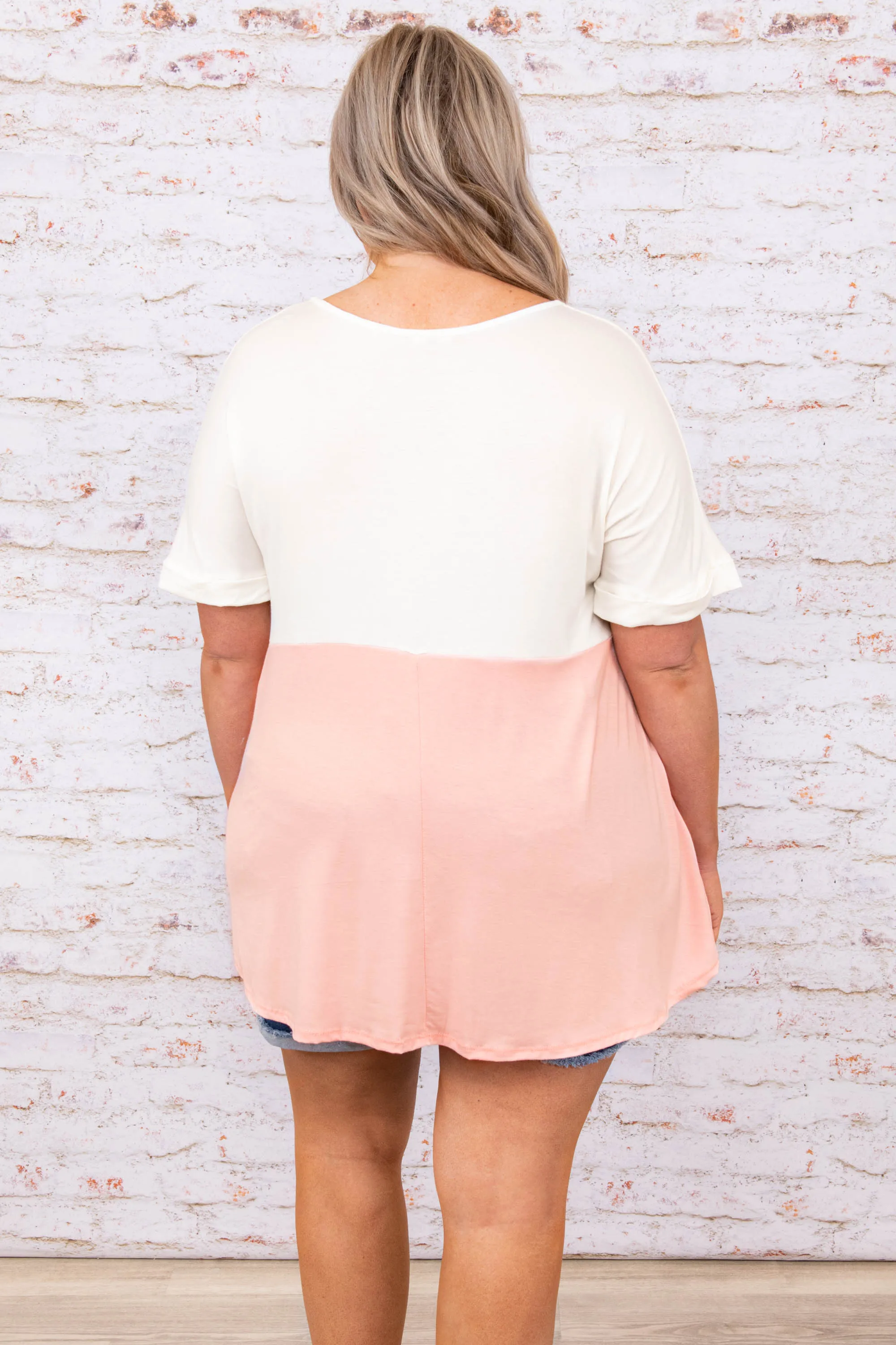 Keep It Simple Top, Grey-Pink