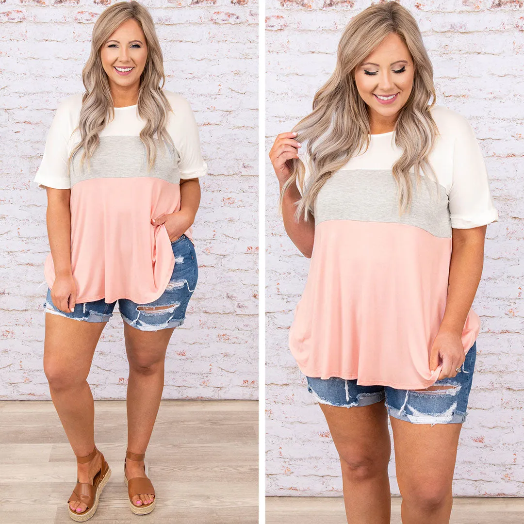 Keep It Simple Top, Grey-Pink