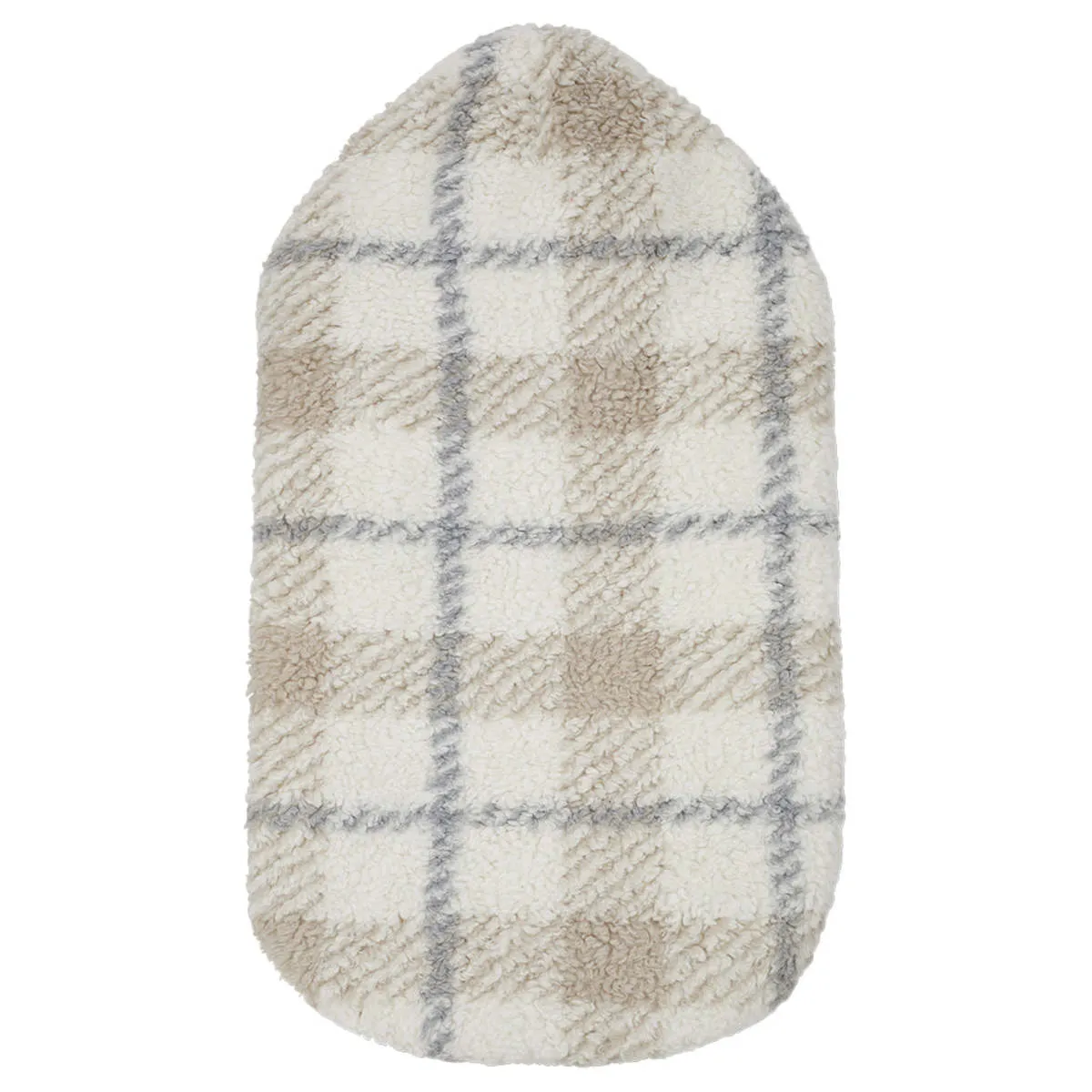 Kids 1+ In The Family Baby Aran Furry Nest - Ecru Cream Plaid