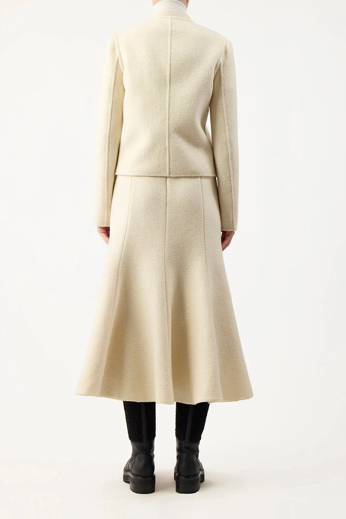 Larrington Jacket in Ivory Double-Face Recycled Cashmere Felt