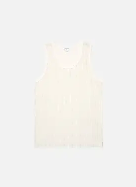 Men's Linear Mesh Tank Top in Ecru