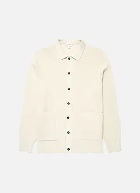 Men's Waffle Stitch Jacket in Ecru