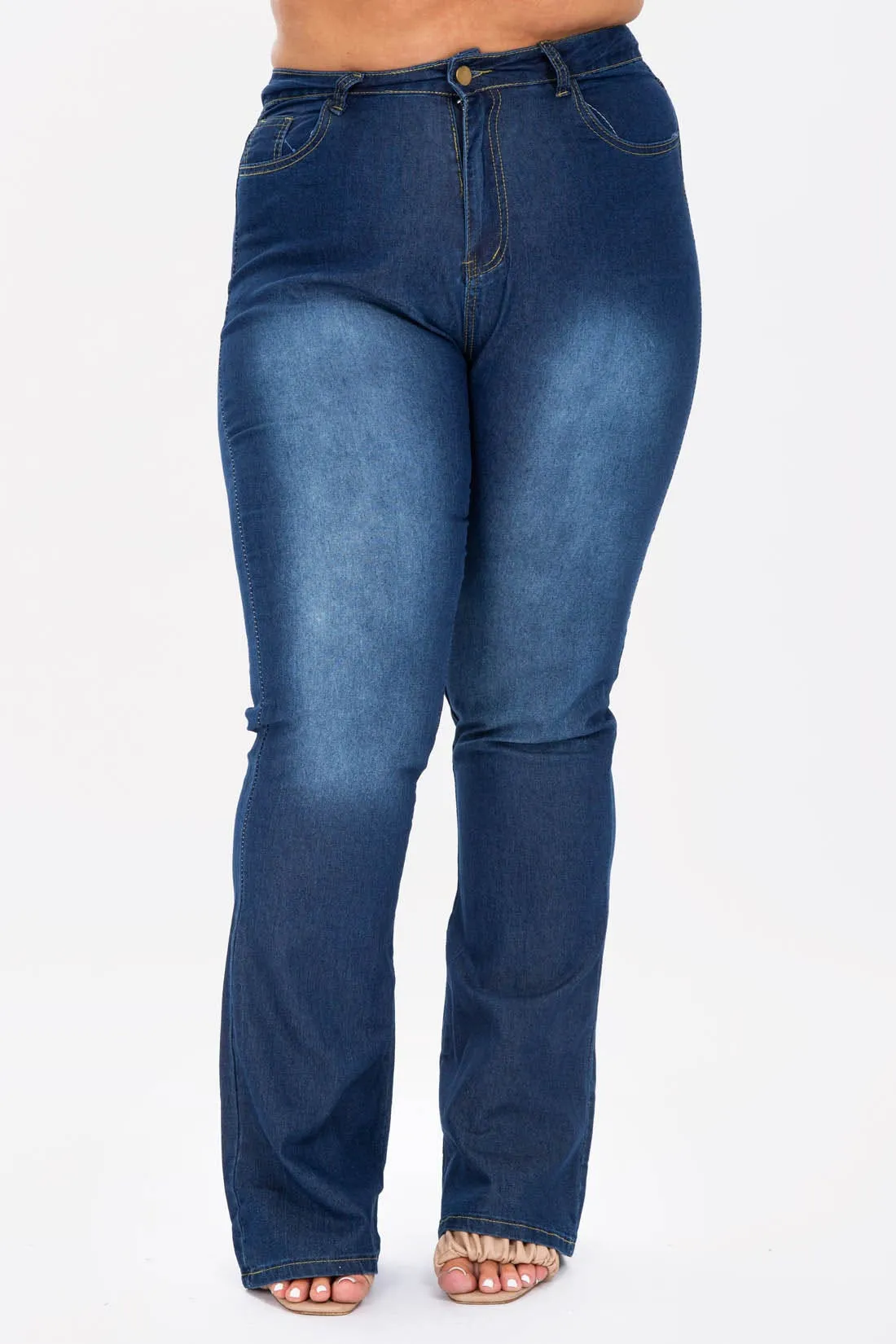 Midwash Plus Denim Flared Jeans