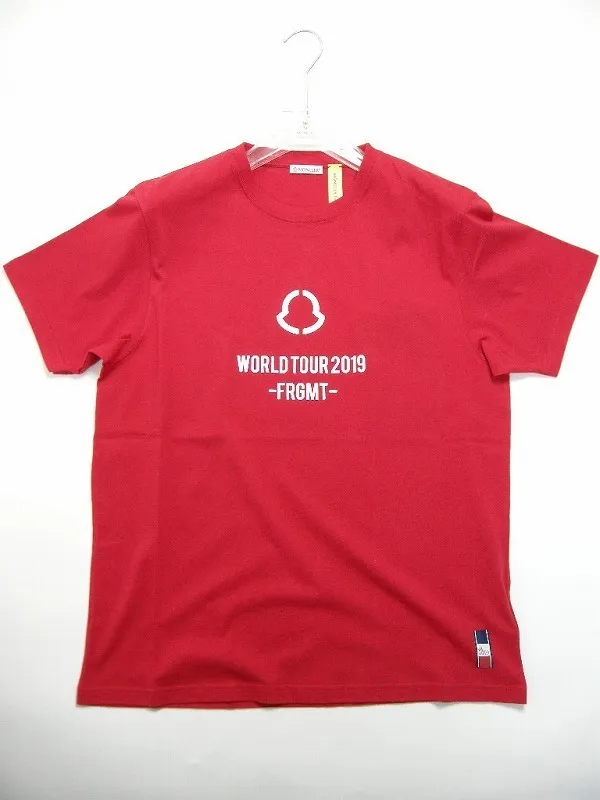 MONCLER  |Size S-L◆ MONCLER GENIUS FRAGMENT Logo T-shirt TEE Red Men's