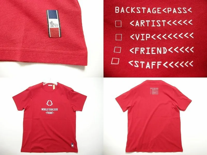 MONCLER  |Size S-L◆ MONCLER GENIUS FRAGMENT Logo T-shirt TEE Red Men's