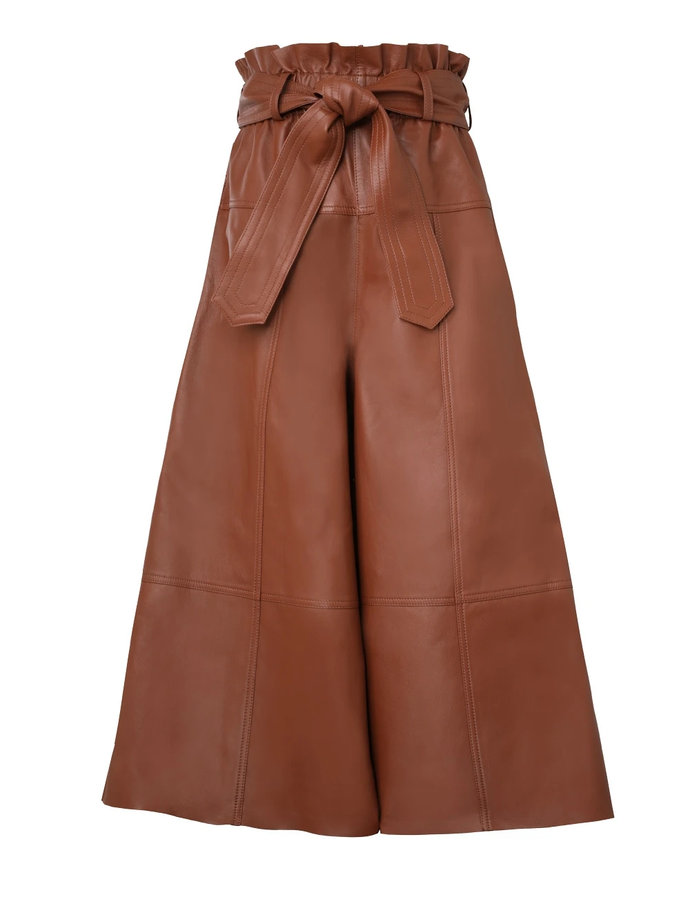 --Natura Leather Cropped Pant-