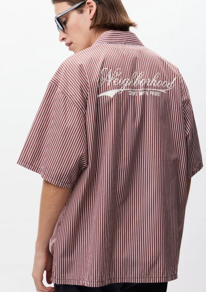 NEIGHBORHOOD  |Stripes Street Style Cotton Short Sleeves Logo Shirts