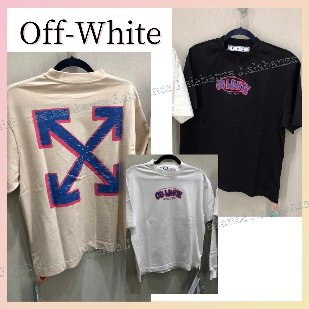 Off-White  |Crew Neck Street Style Short Sleeves Crew Neck T-Shirts