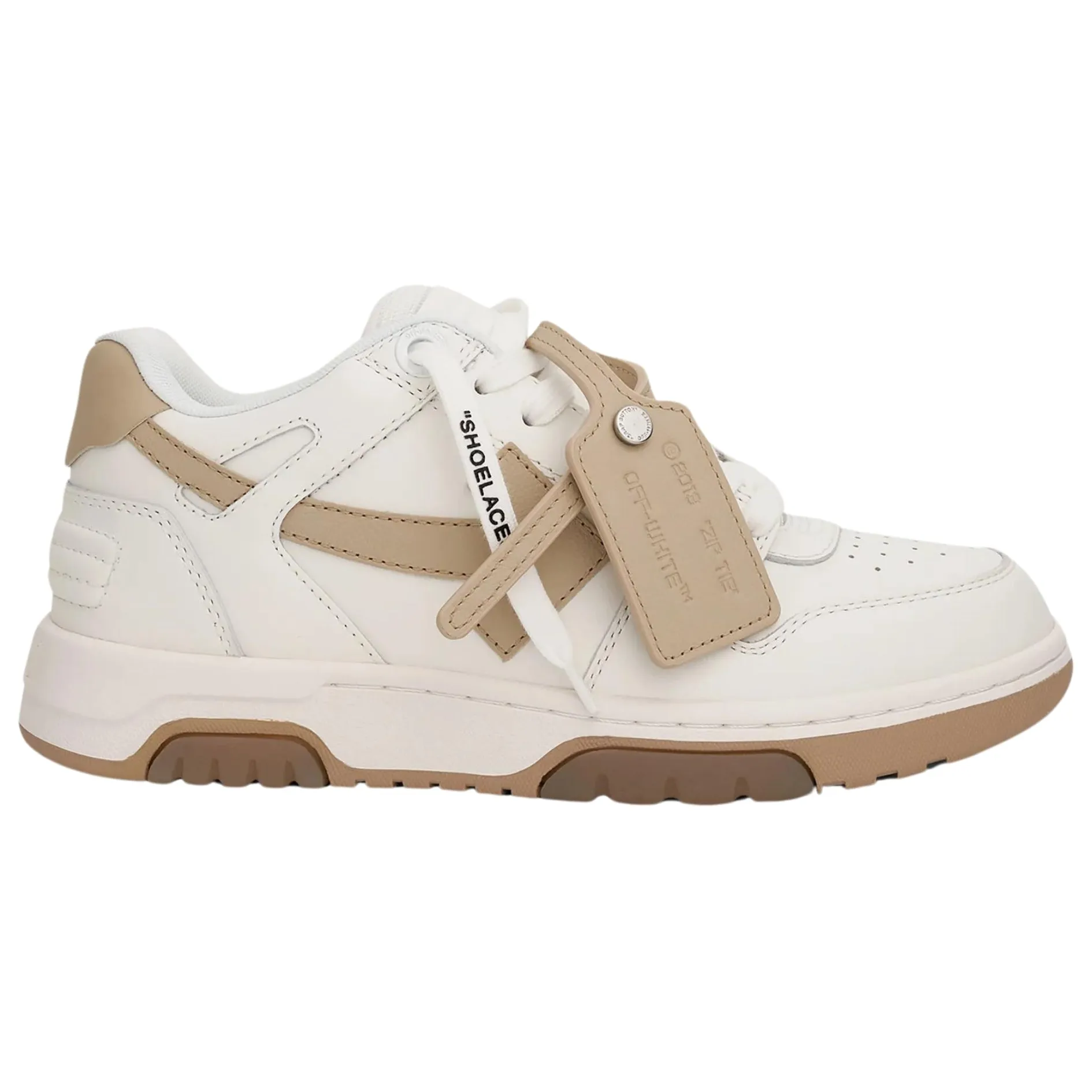 Off-White Out Of Office Low Top White Sand Leather Sneakers