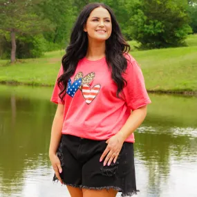 Patriotic Love Tee, Heather Red