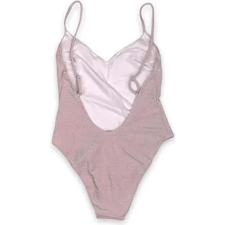 Piccoli Principi Woman's Moana Lurex One-Piece Swimsuit, Powder Pink