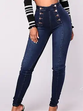 Plus Size High Waist Cotton Leggings Jeans for Women