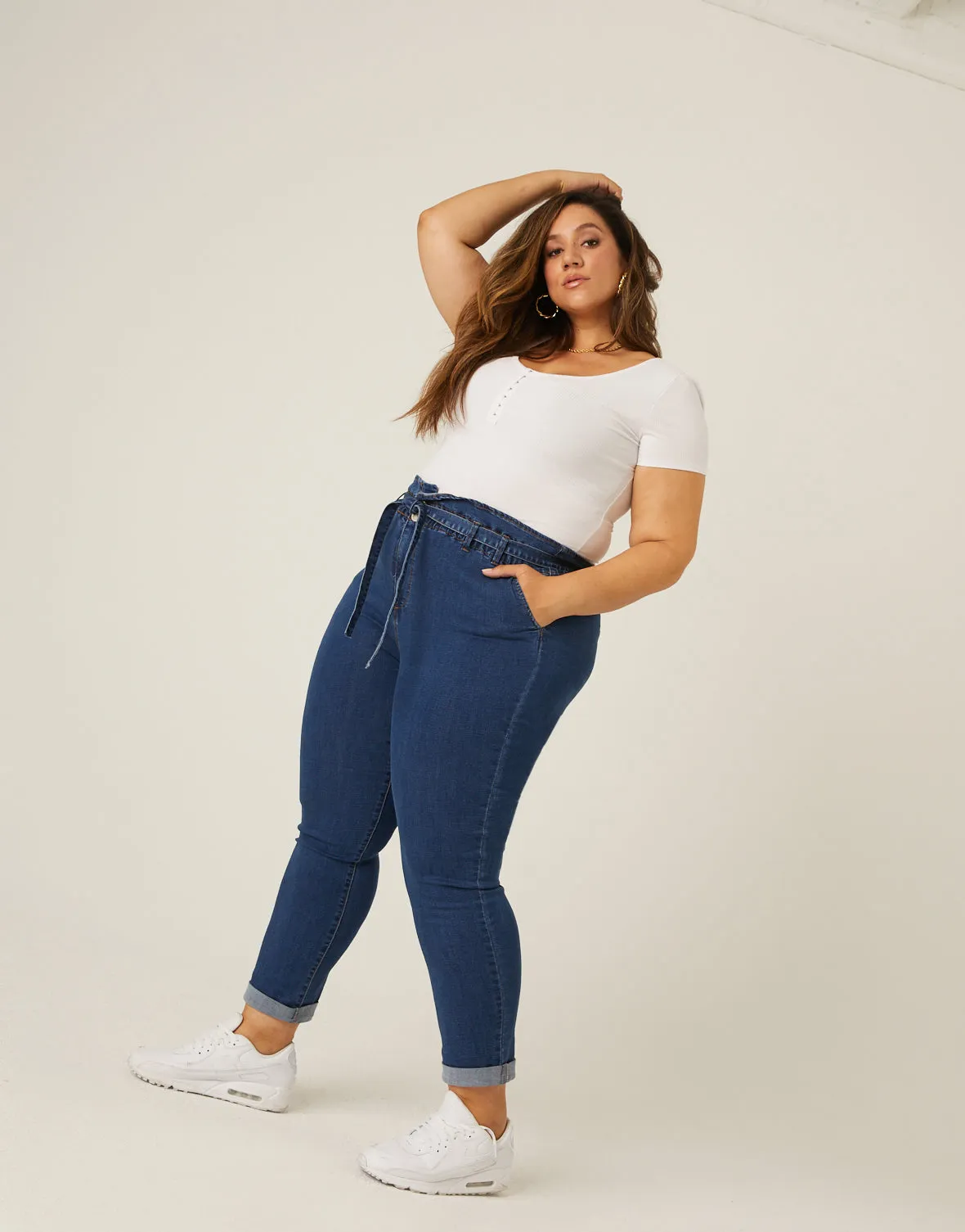 Plus Size Paper Bag Jeans