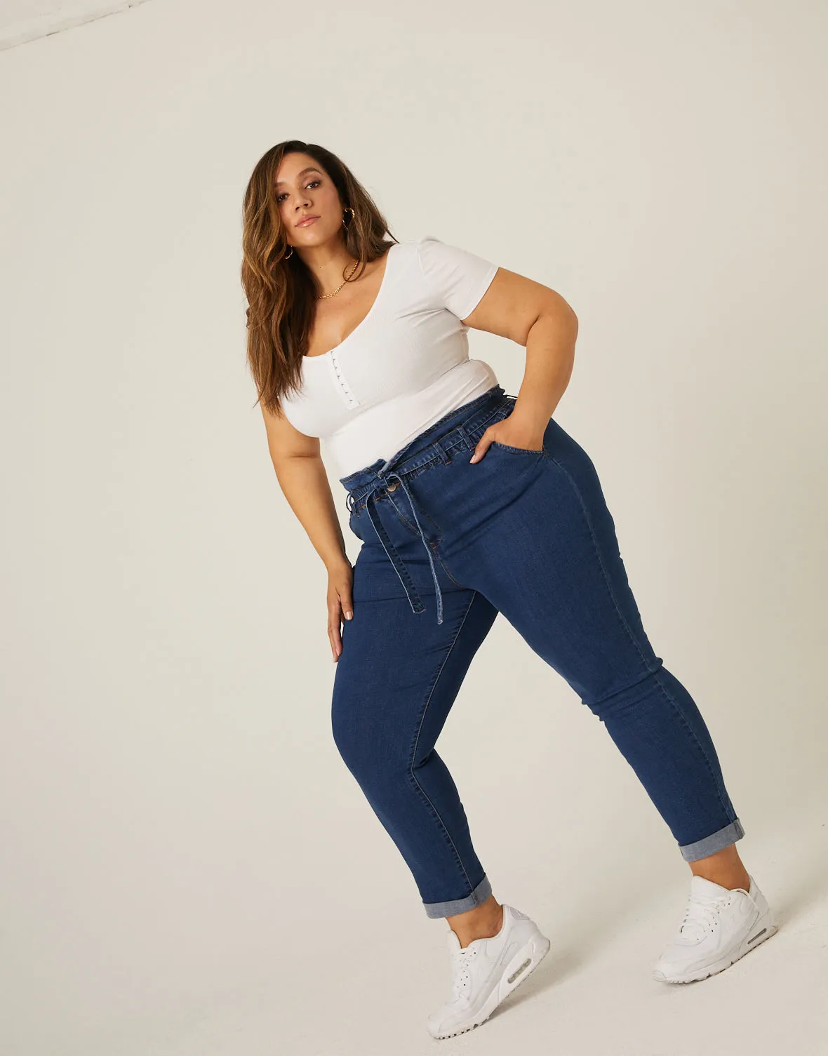 Plus Size Paper Bag Jeans