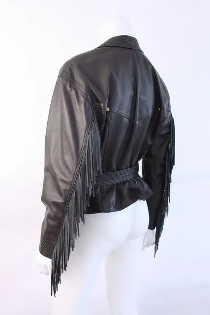 Rare GIANNI VERSACE Fringe Leather Jacket