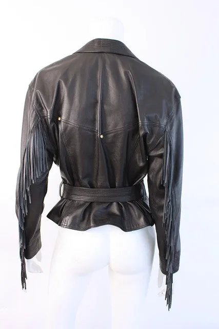 Rare GIANNI VERSACE Fringe Leather Jacket