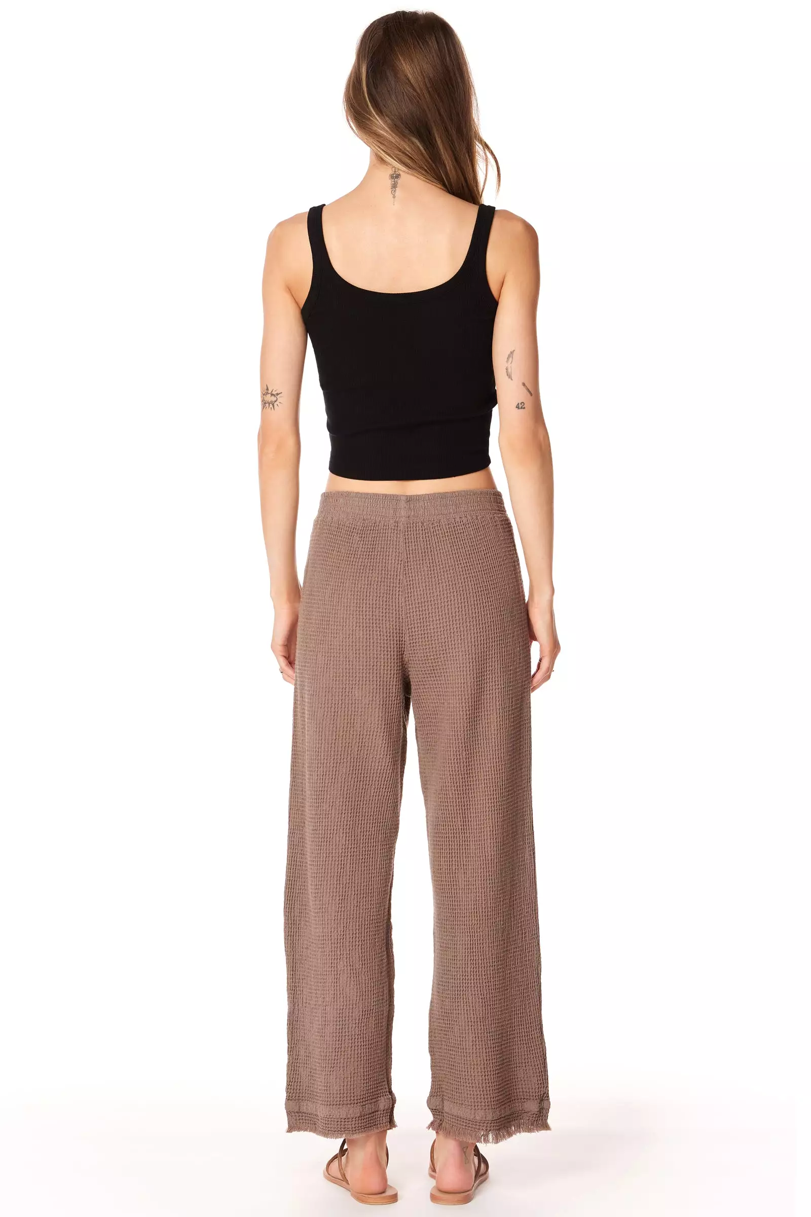 RAW EDGE CROPPED WIDE LEG PANT