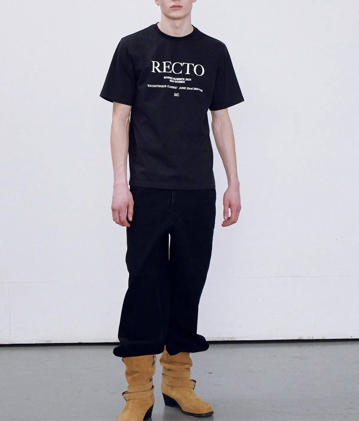 RECTO  |Unisex Street Style Plain Cotton Logo T-Shirts