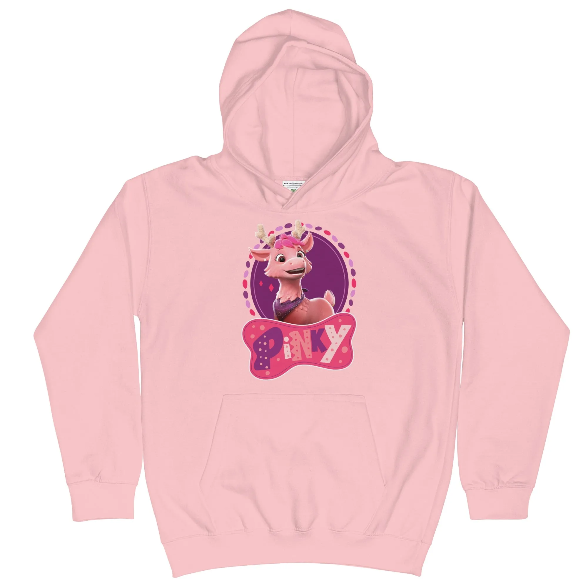 Reindeer in Here Pinky Kids Hoodie