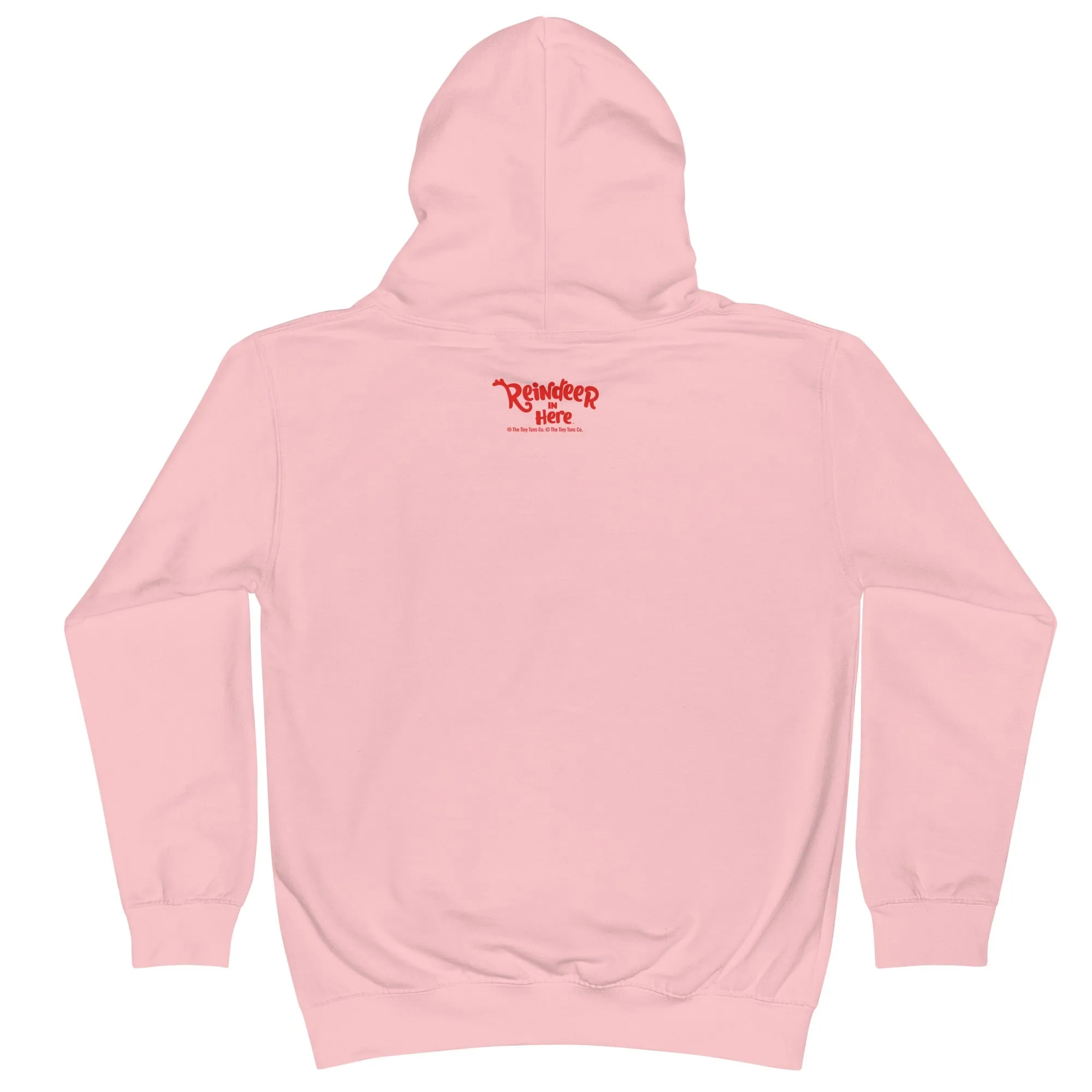 Reindeer in Here Pinky Kids Hoodie