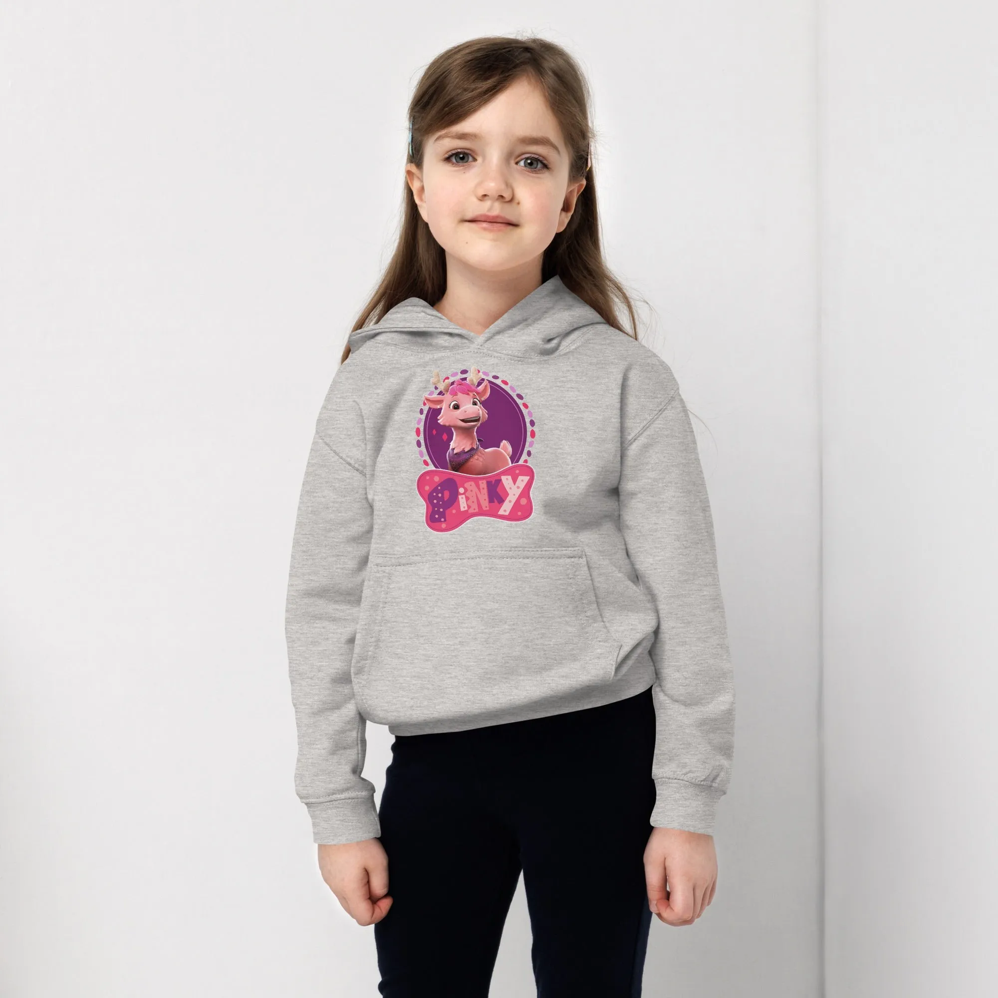 Reindeer in Here Pinky Kids Hoodie