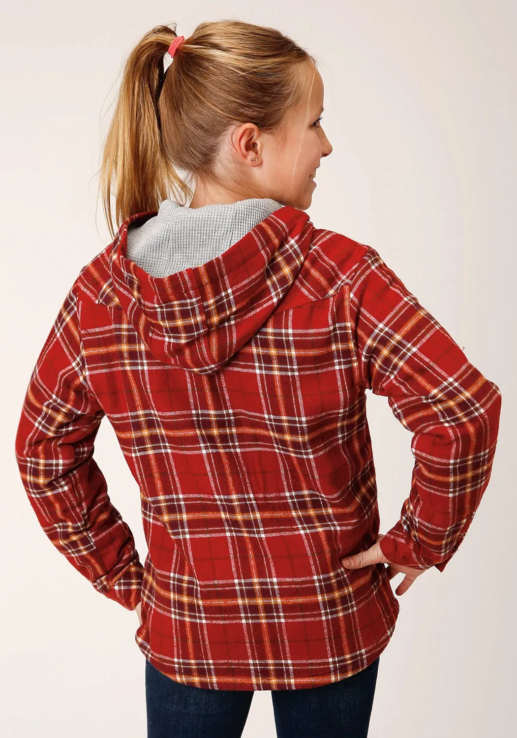 Roper Girls Thermal Lined Flannel Rust 100% Cotton Cotton Jacket