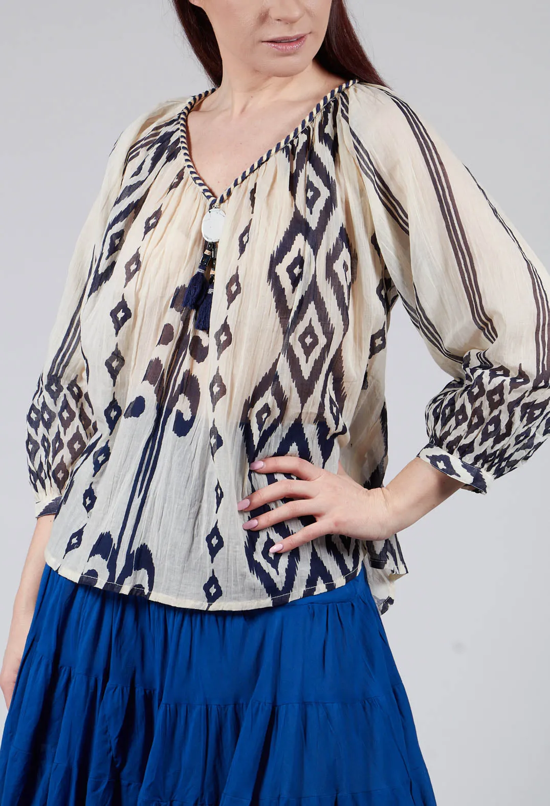 Rosita Aztec Top in Ecru