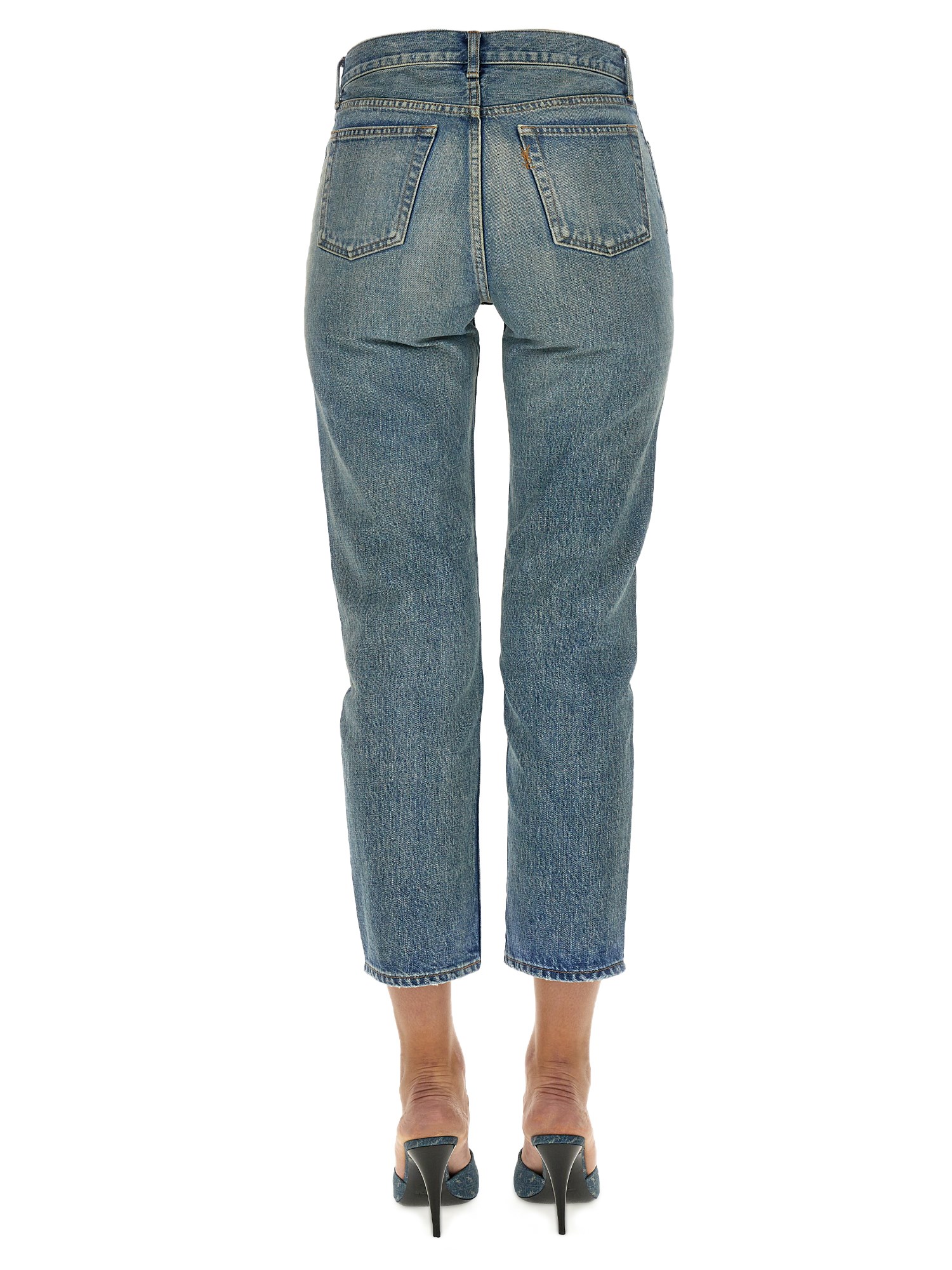 SAINT LAURENT    90'S COTTON DENIM JEANS