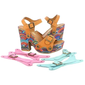 Sara Rainbow Pack - Camel, Aquamarine, Pink Straps