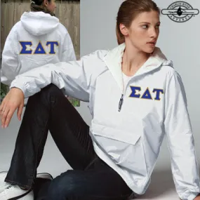 Sigma Delta Tau Pullover Jacket - Charles River 9905 - TWILL