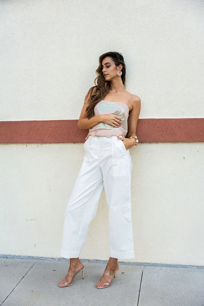 Simkhai Jenny Belted Cropped Pant