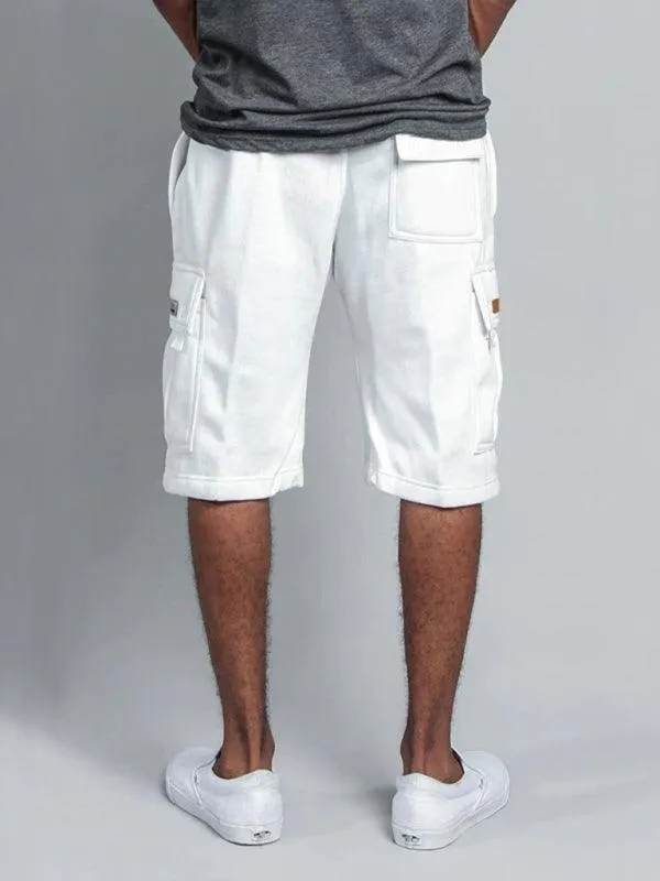 Straight-Leg Men Linen Cargo Shorts