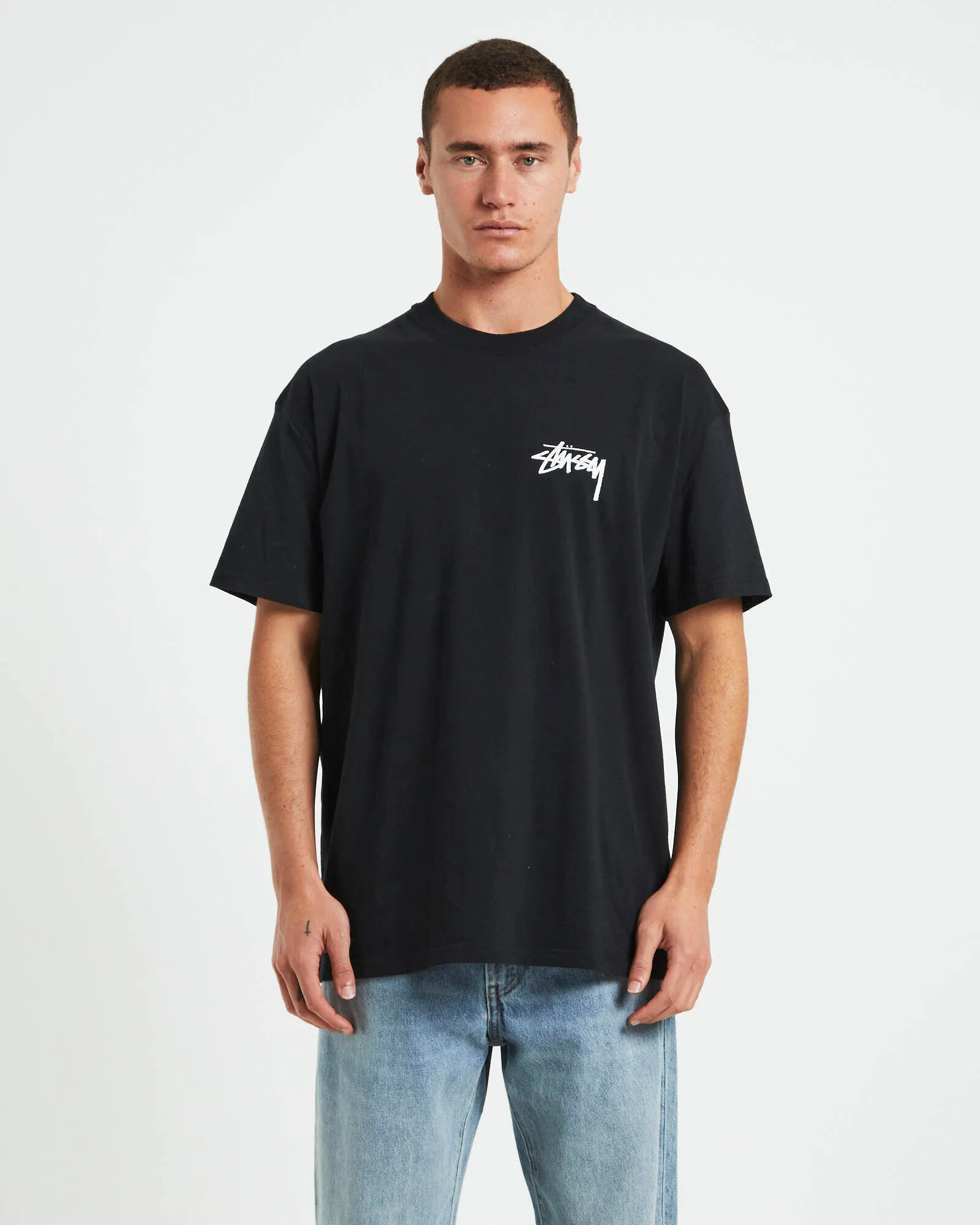 STUSSY  |Unisex Street Style Plain Cotton Logo Skater Style T-Shirts