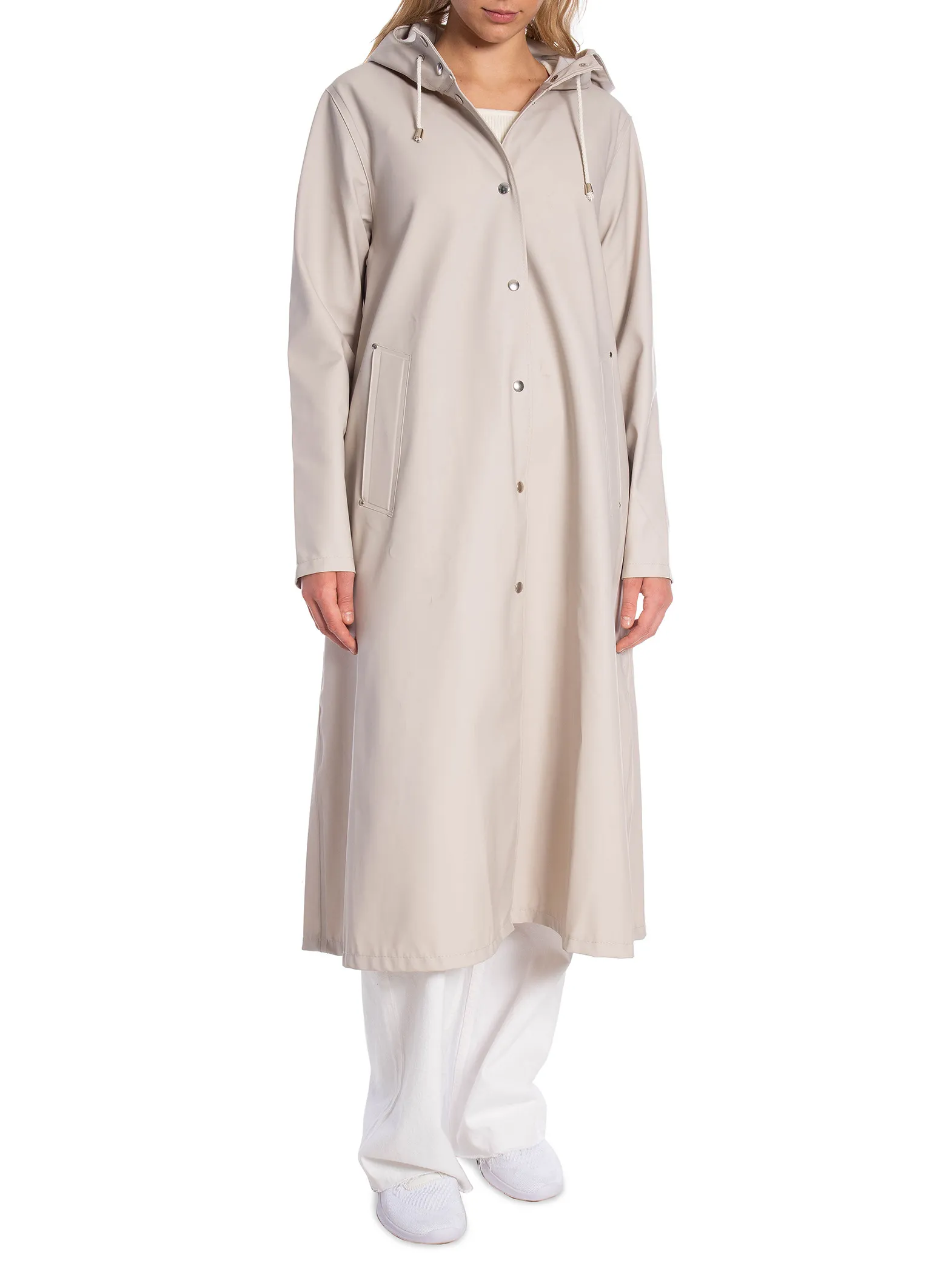 STUTTERHEIM RAINJACKET MOSEBACKE LONG LIGHT SAND