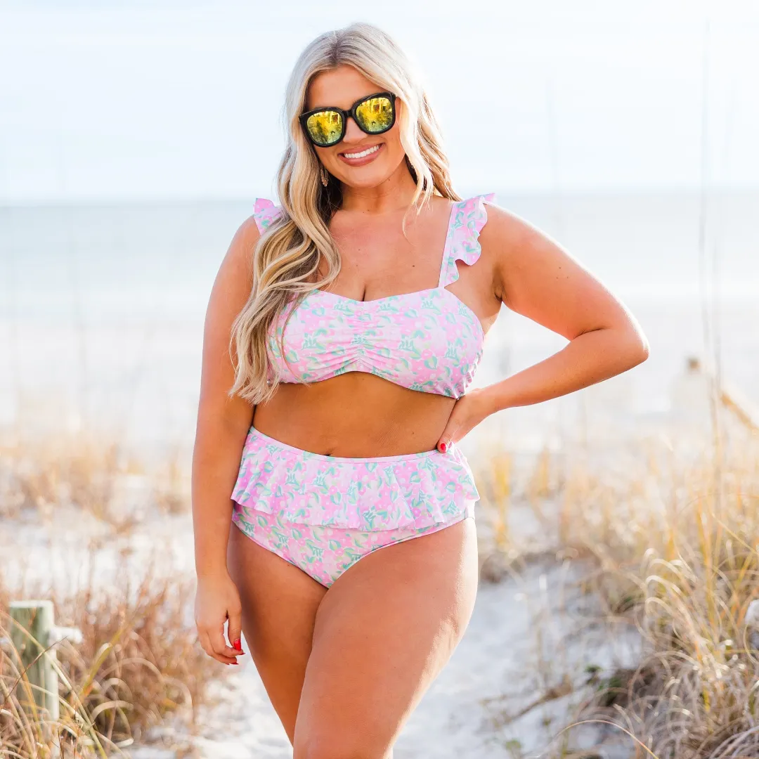 Sugar Sands Swim Bottom, Pink Floral