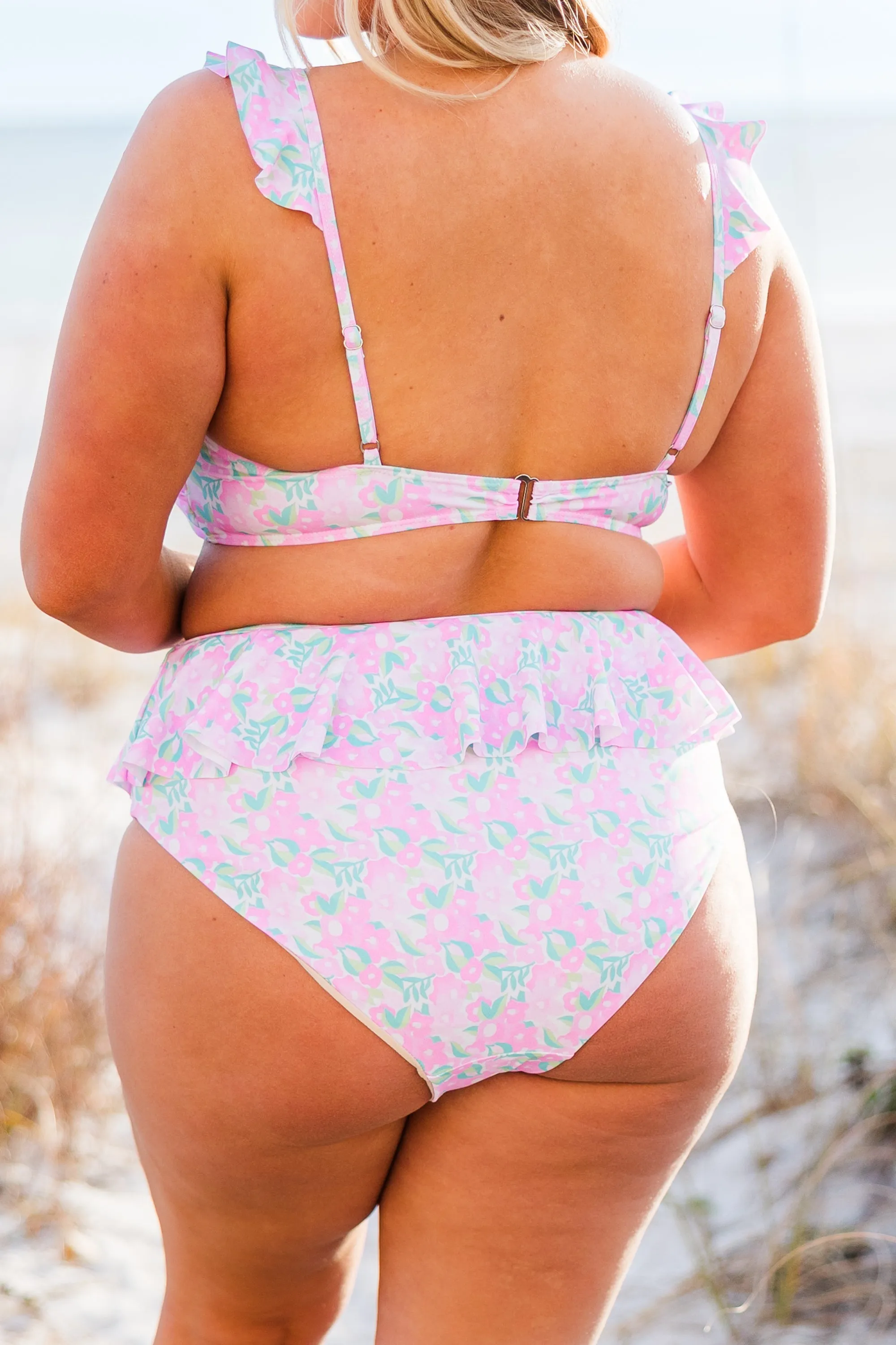 Sugar Sands Swim Bottom, Pink Floral