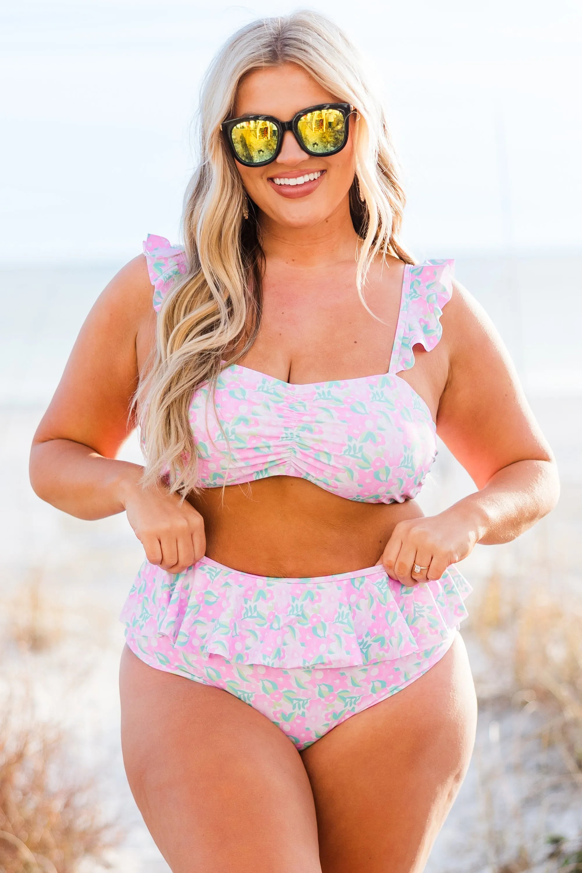 Sugar Sands Swim Bottom, Pink Floral