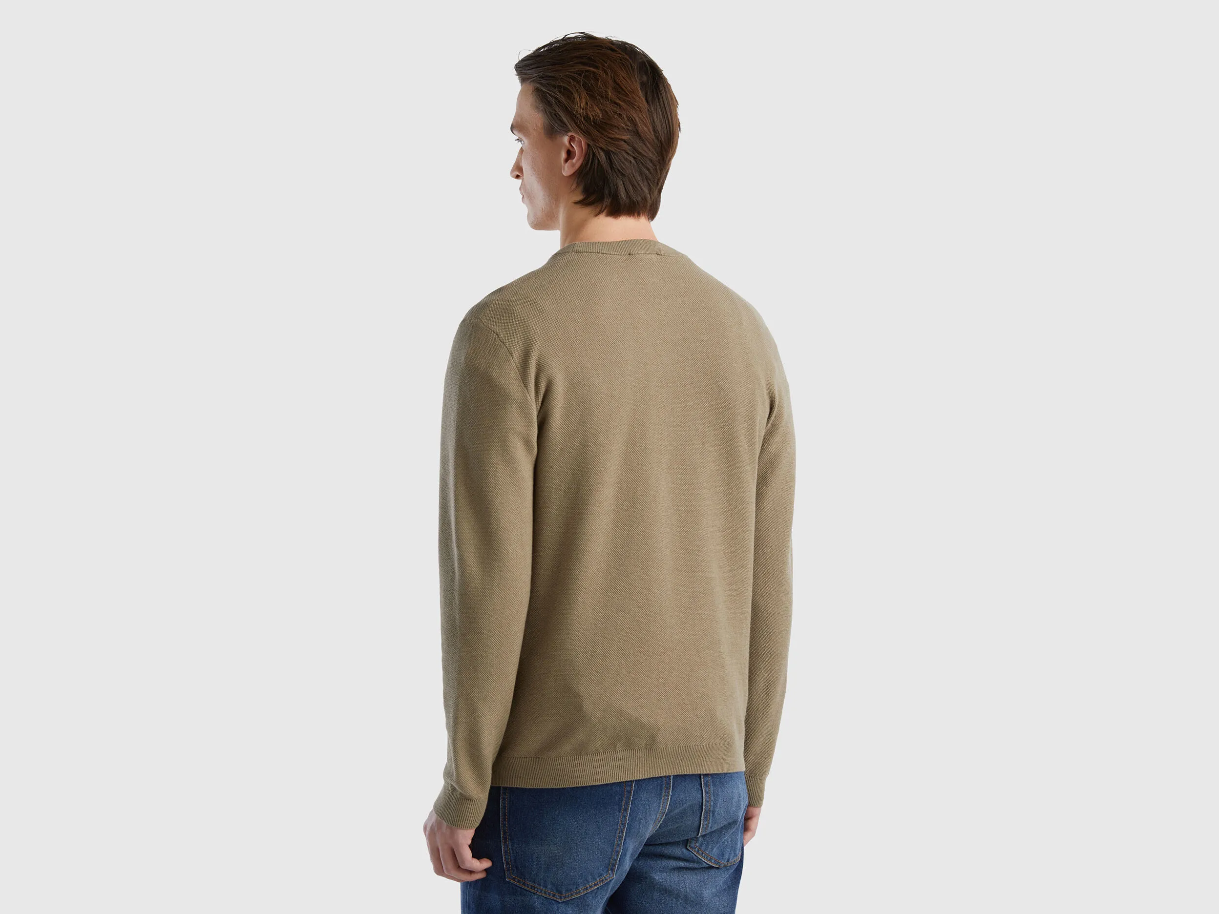 Sweater in cashmere blend - Light Green | Benetton