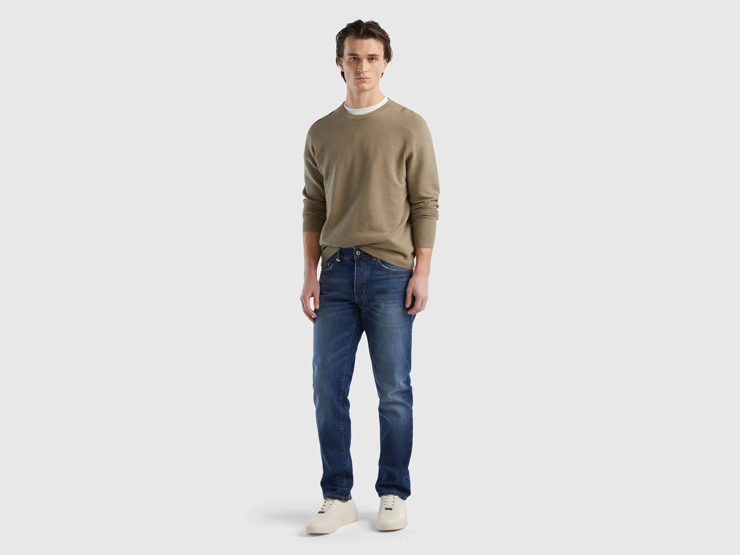 Sweater in cashmere blend - Light Green | Benetton