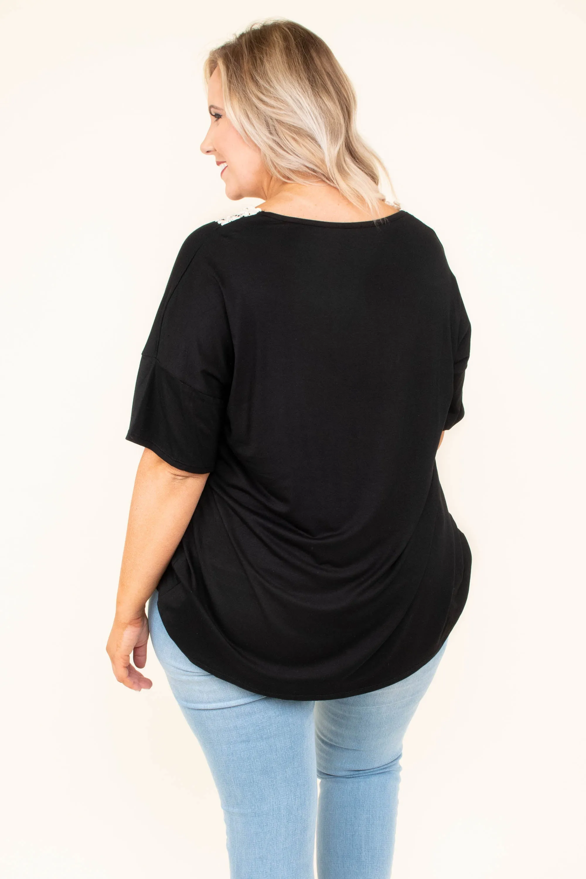 Talk All Day Top, Black