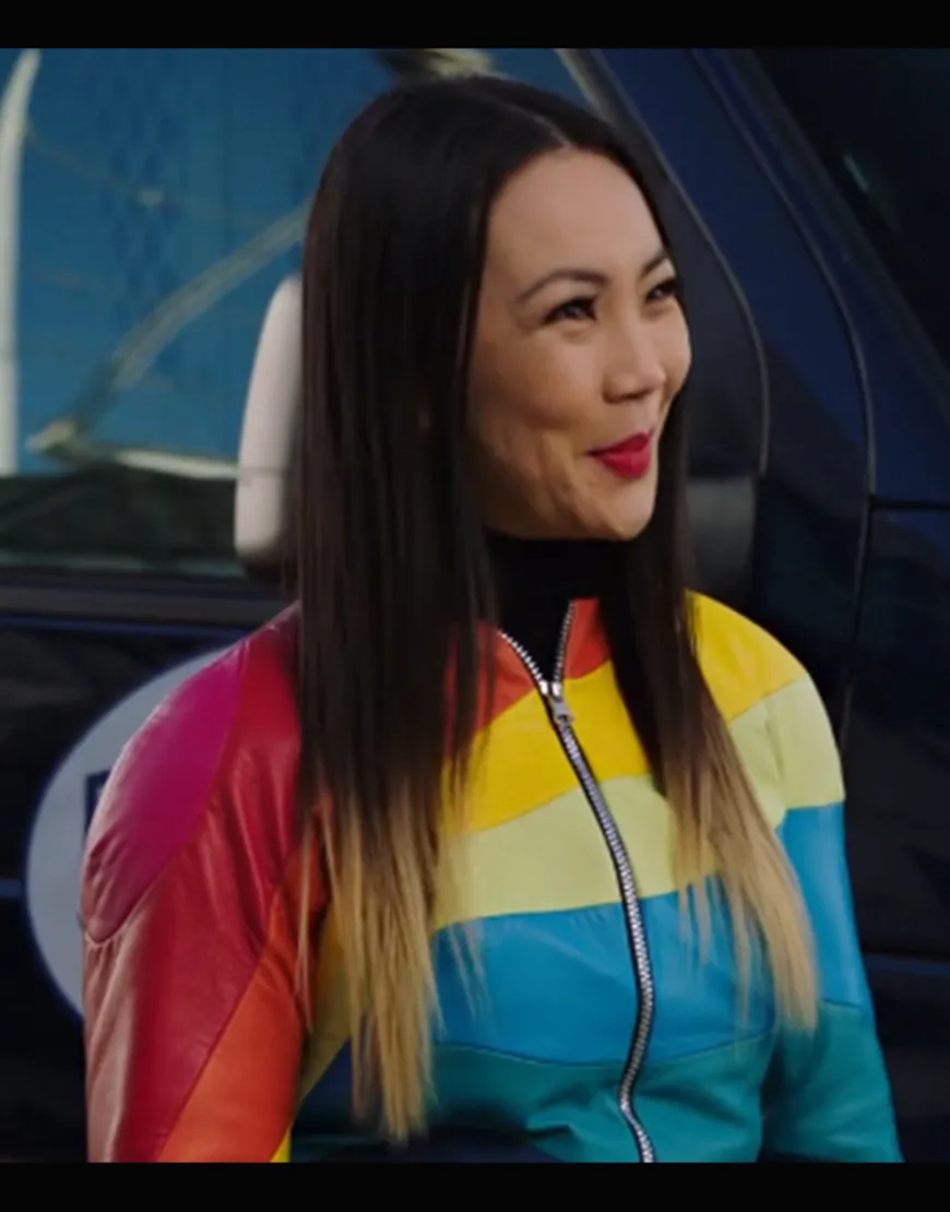 The Flash S07 Jona Xiao Rainbow Jacket | Carrie Bates Leather Jacket