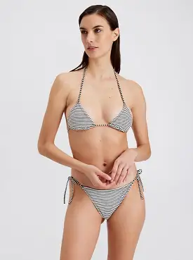 The Lilly Bikini Top in Stripe Seersucker