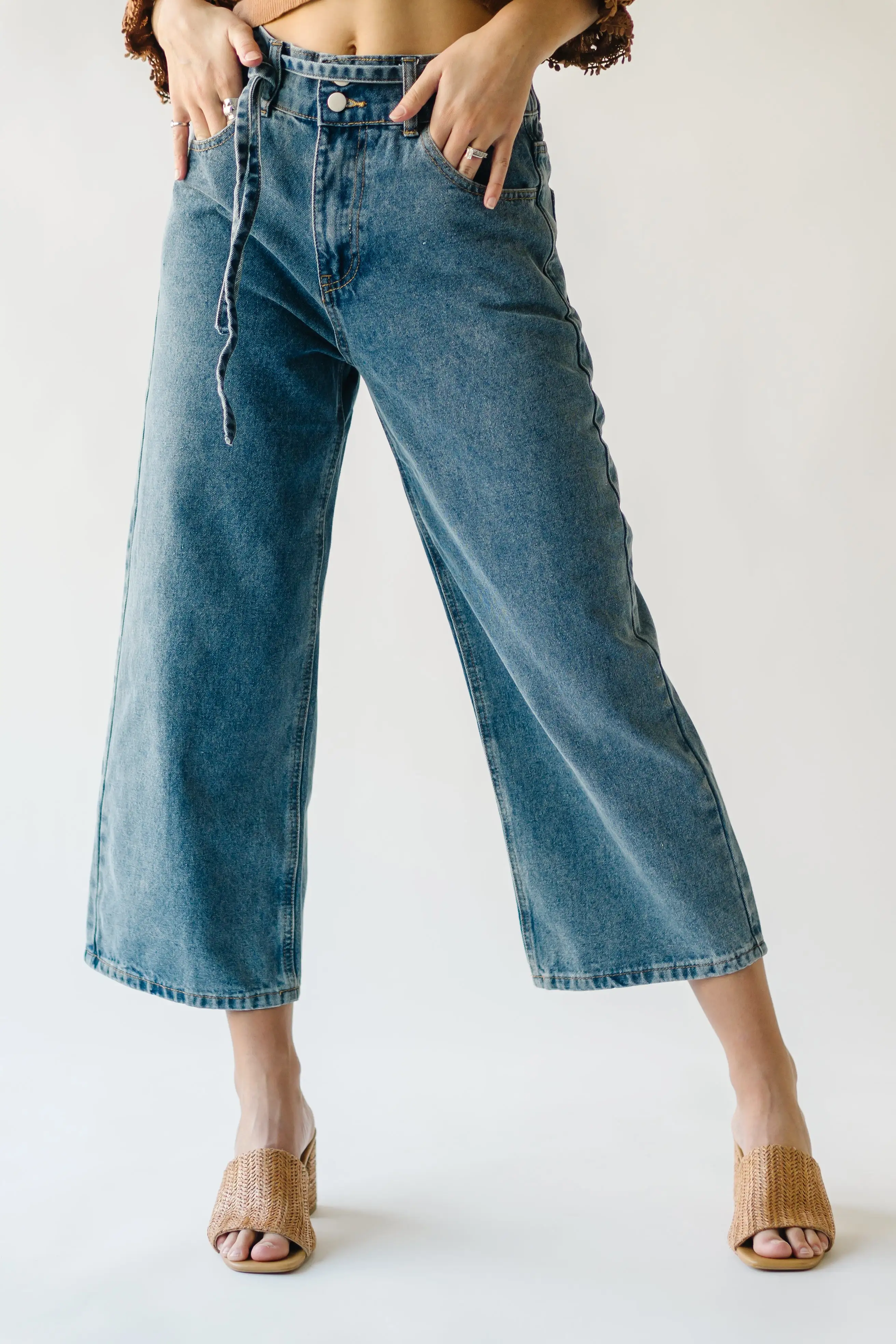 The Willards Tie Detail Pant in Denim