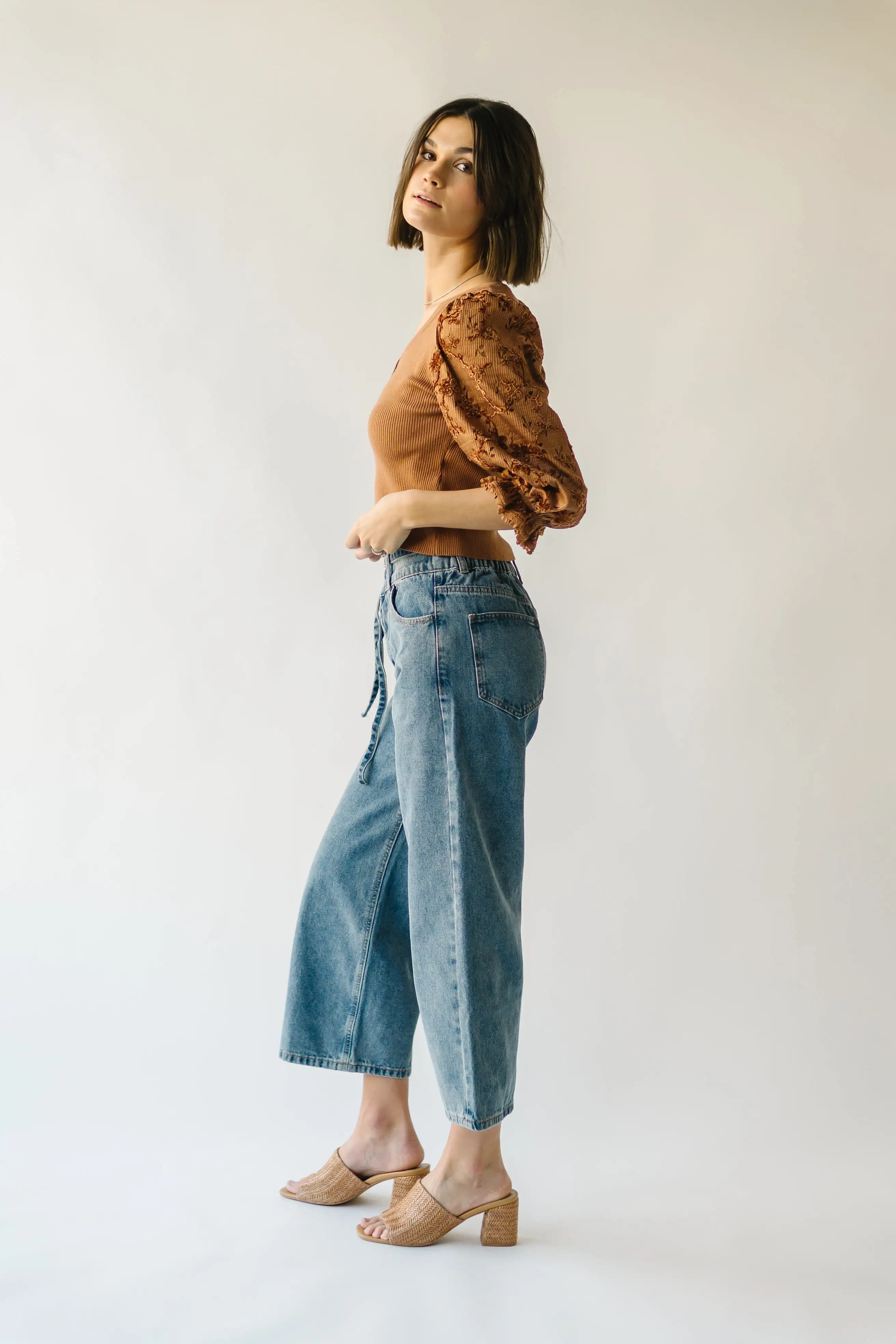 The Willards Tie Detail Pant in Denim