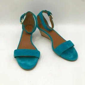 TORY BURCH Turquoise Suede 2 Wedge Shoe Size 6 Shoes