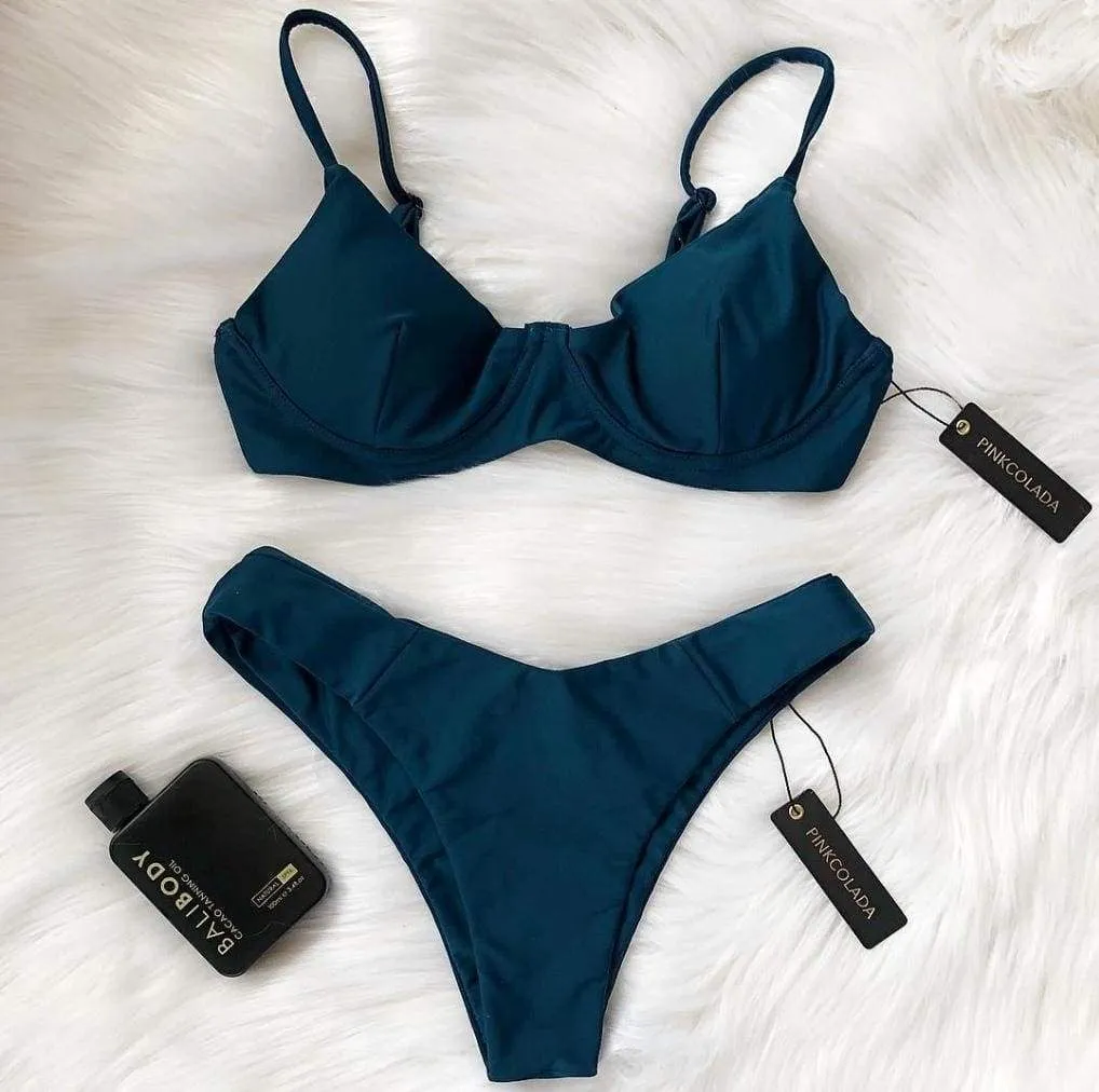 TROPEZ BIKINI TOP IN MIDNIGHT TEAL