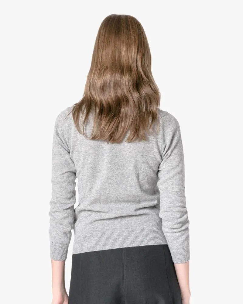 V-Neck Sweater in Grey