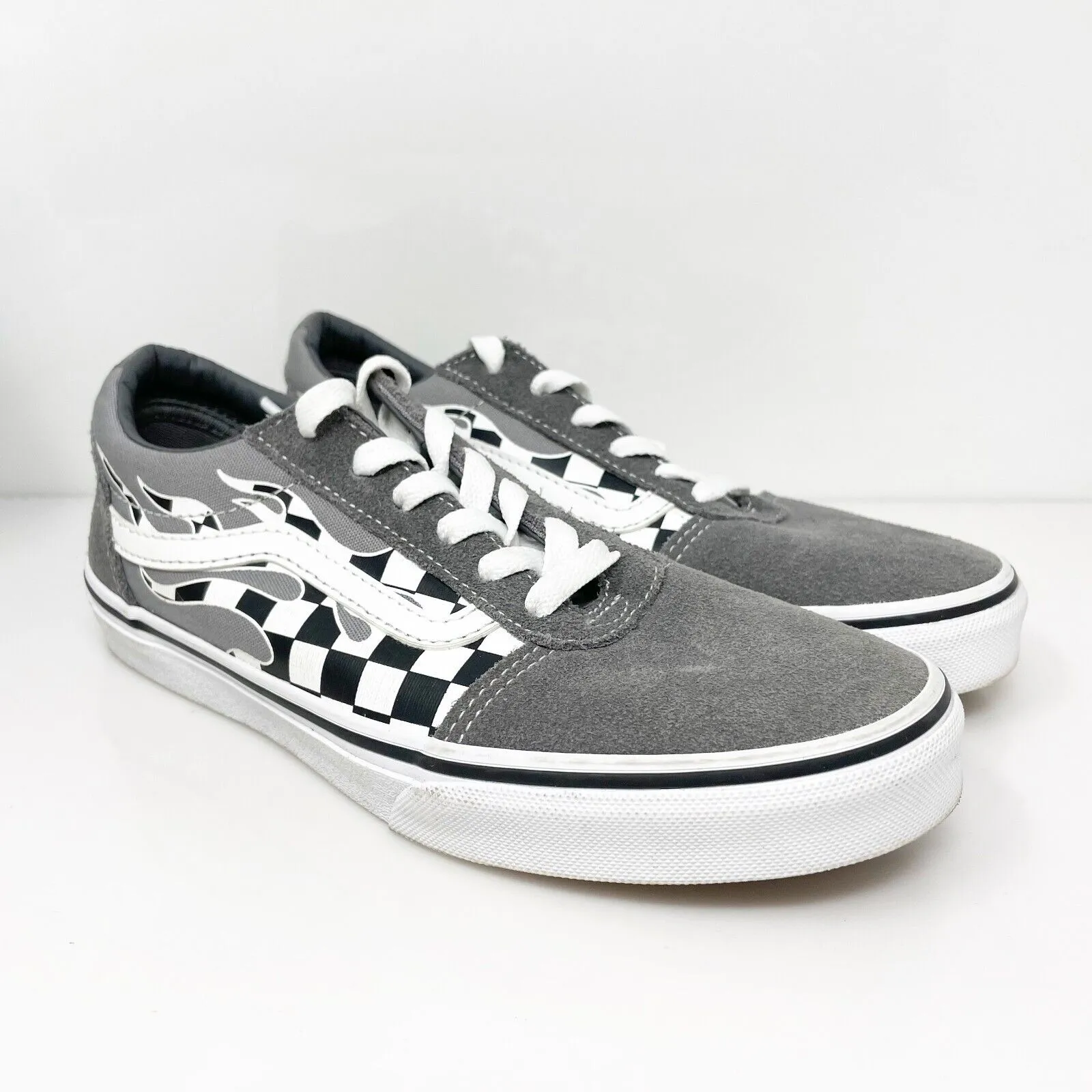 Vans Boys Off The Wall 500714 Gray Casual Shoes Sneakers Size 5